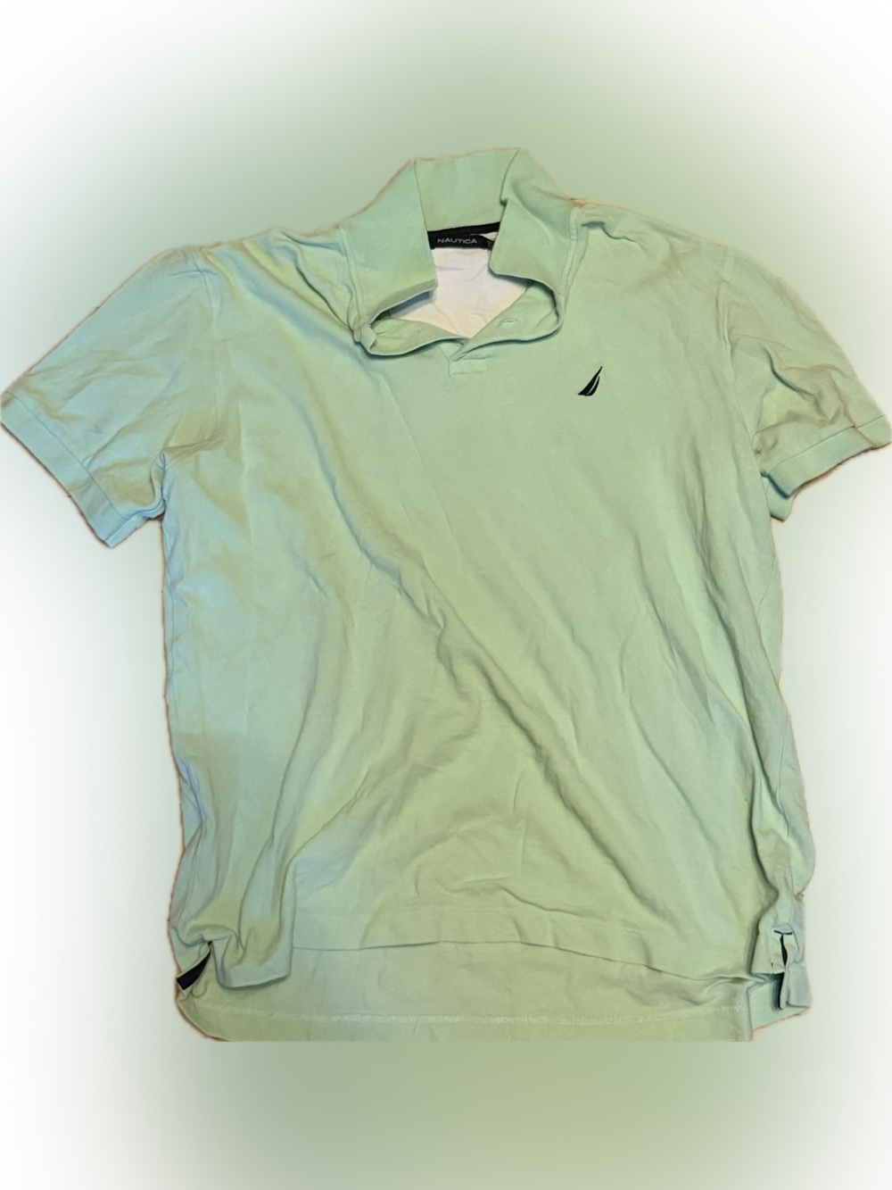 Nautica Men’s Mint Green Short Sleeve Polo with Sail Logo